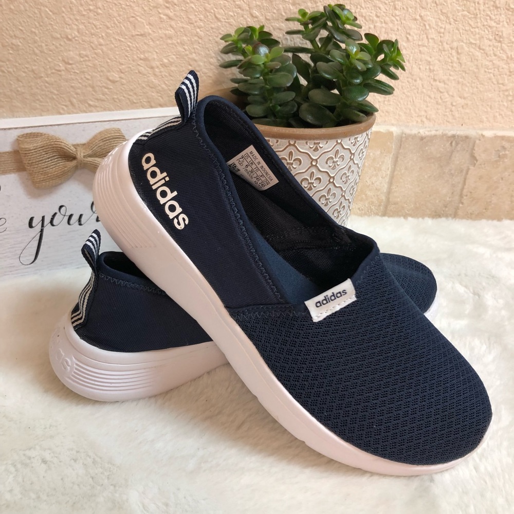 Adidas slip on Navy and White 7.5 Size Shoes